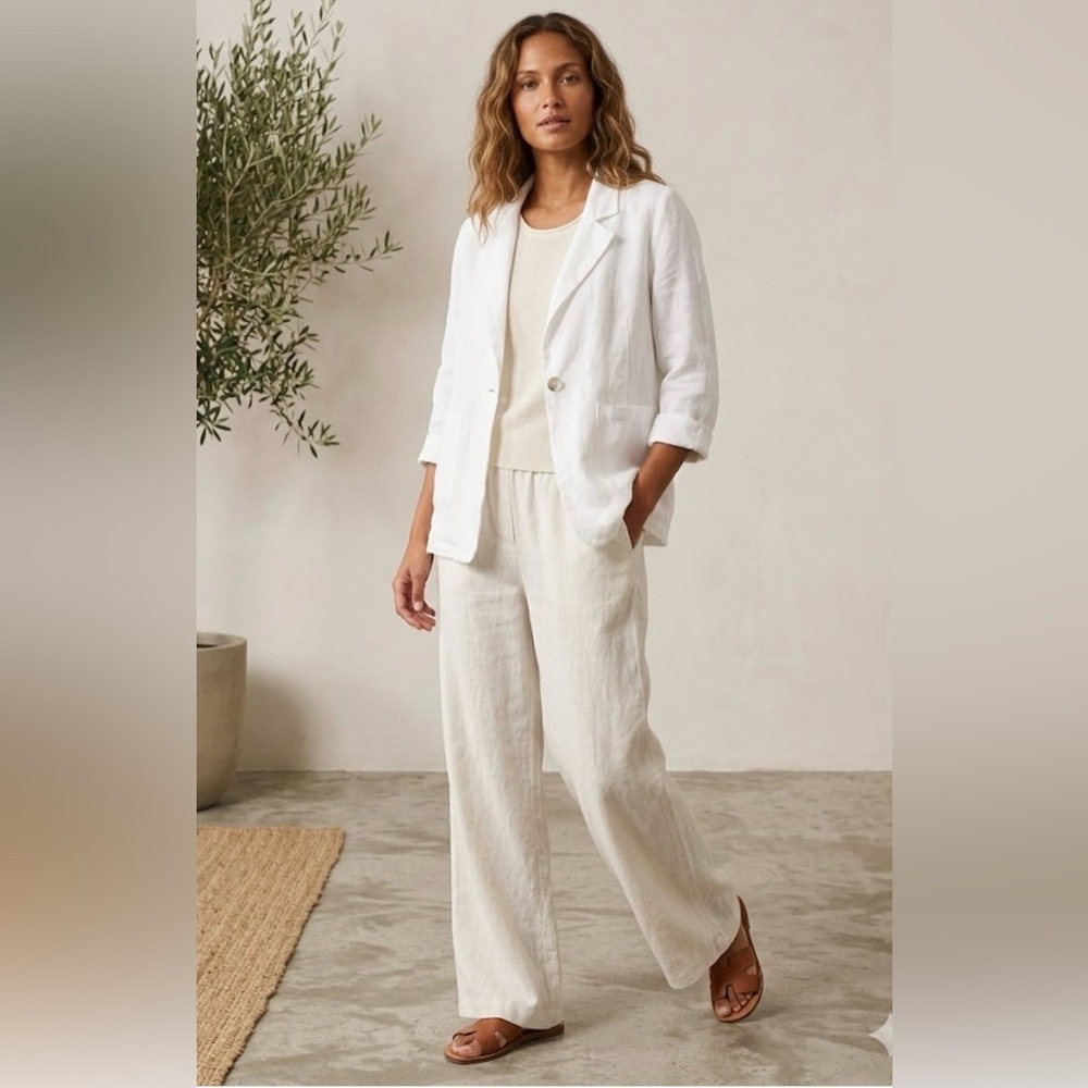 Meo Meli Made In Italy Linen Soft Breathable Blazer OS